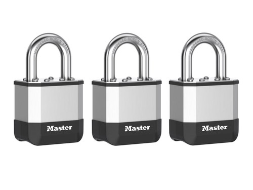 Master Lock PK1EURTRI Elite™ Laminated 45mm Padlock - 25mm Shackle (Pack of 3)