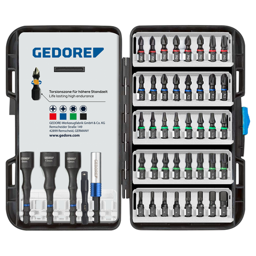 Gedore 3459519 Torsion Bit Set, 45 pieces