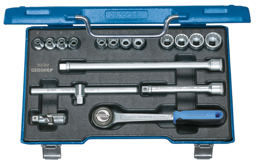Gedore 6240200 D 30 GMU-3 Socket wrench set 3/8" 17 pieces UD profile 6-19 mm