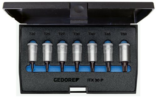 Gedore 1509926 ITX 30 PM Screwdriver set 3/8" 7 pieces Inside-TX T20-50
