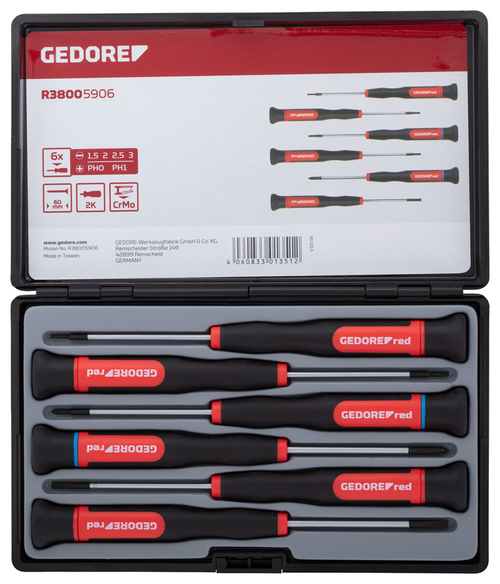Gedore 3301351 R38005906 2C Electronic screwdriver set PH SL 6 pieces