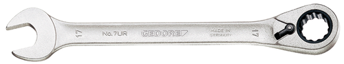 Gedore 2297361 7 UR 19 Combination ratchet spanner, reversible, UD 19 mm