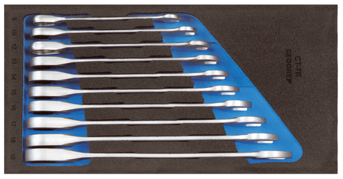Gedore 2308894 1500 CT1-7 R Set of Open-ended spanneres with ring ratchet in Check-Tool module