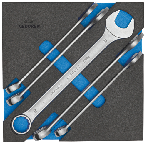 Gedore 2308886 1500 CT2-7-32 Combination spanner set in check tool module