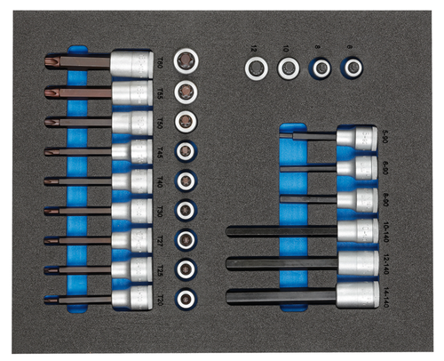 Gedore 2957450 TS CT2-ITX19 Set of screwdriver inserts 1/2" in 2/4 Check-Tool module