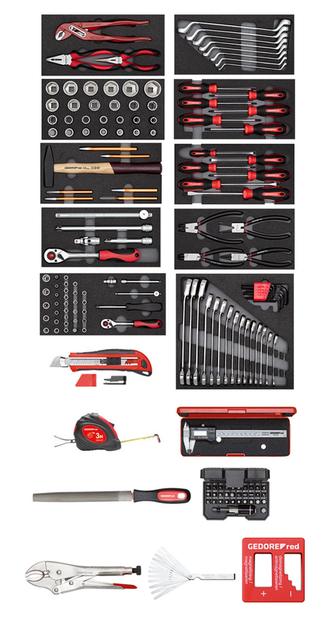 Gedore 3301657 R21010002 Tool set 11x CT modules various tools. 166 pieces
