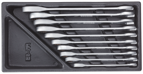 Gedore 2305429 1500 ES-7 R Set of open-end wrenches with ring ratchet in 1/3 ES module