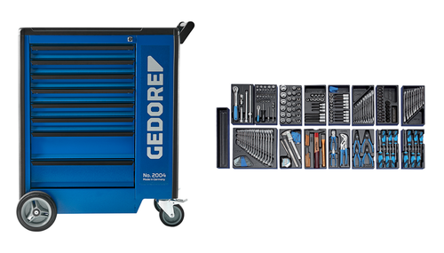 Gedore 2657708 1500 ES-02-2004 Tool trolley with 207-piece tool assortment