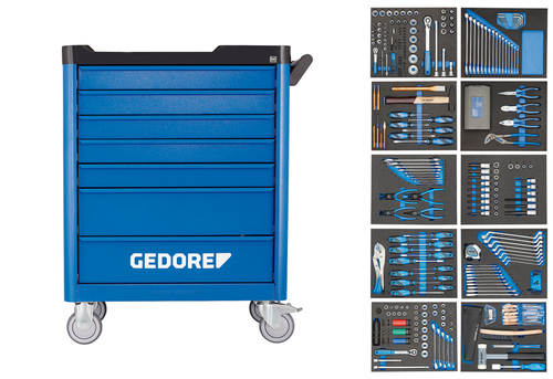Gedore 2980347 WSL-L-TS-308 Tool trolley workster smartline with 308-piece tool assortment