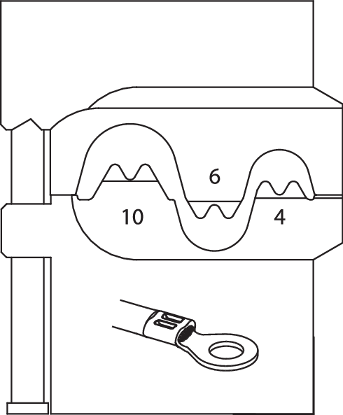 Gedore 1830570 8140-03 Module insert for uninsulated cable lugs 4/6/10