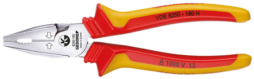 Gedore 1550950 VDE 8250-180 H VDE Power Combination pliers with VDE insulating sleeves 180 mm