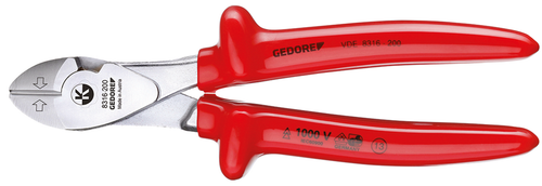 Gedore 6742570 VDE 8316-200 VDE Power side cutters 200 mm, dip-insulated