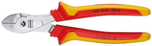 Gedore 1551000 VDE 8316-200 H VDE Heavy-duty diagonal cutters 200 mm, insulated sheaths