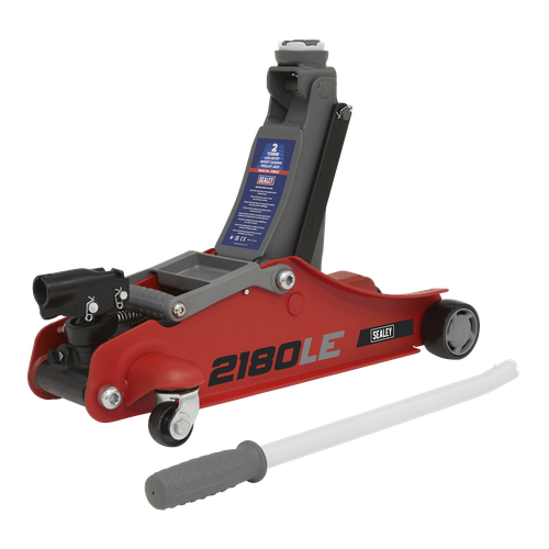 Sealey 2180LE 180° Handle Low Profile Short Chassis Trolley Jack 2 Tonne - Red