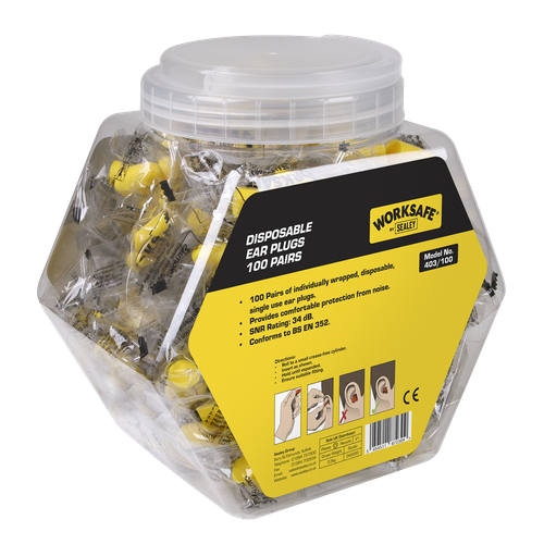 Worksafe 403/100 Disposable Ear Plugs - 100 Pairs
