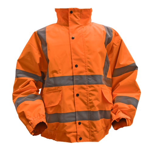 Worksafe 802XLO Hi-Vis Orange Jacket with Quilted Lining, Elasticated Waist & Cuffs - X-Large
