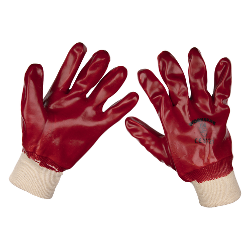 Worksafe 9106L/12 PVC Knit Wrist Gloves, Large - Pack of 12 Pairs