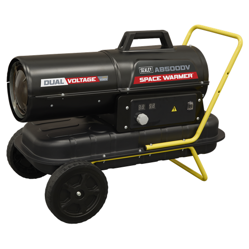 Sealey AB500DV Dual Voltage Kerosene/Diesel Space Warmer® Heater with Wheels 50,000Btu/hr