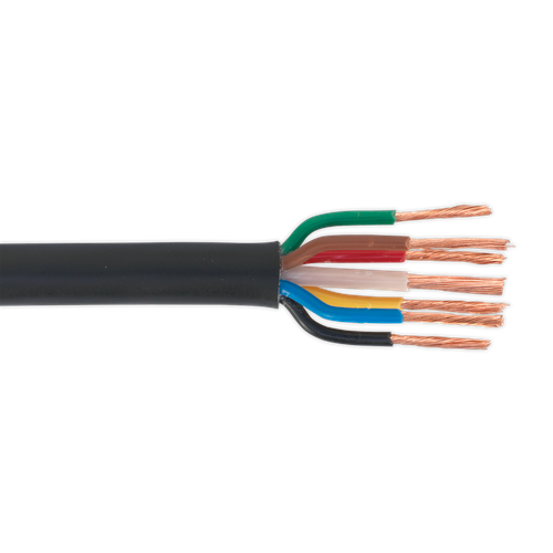 Sealey AC28307CTH 30m Thin Wall Automotive Cable 6 x 1mm² 32/0.20mm, 1 x 2mm² 28/0.30mm - Black