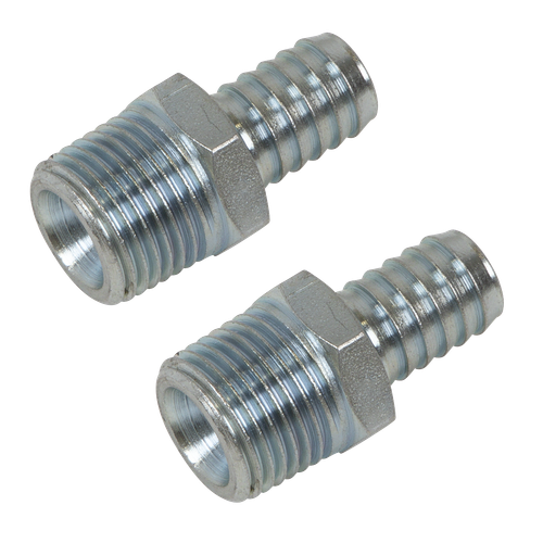 PCL AC99 Screwed Tailpiece Male 1/2"BSPT - 1/2" Hose - Pack of 2