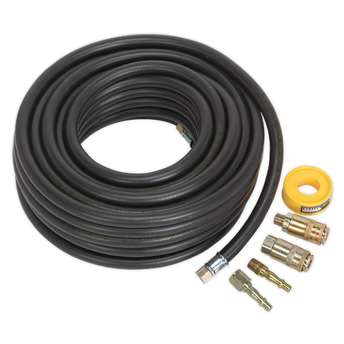 Sealey AHK01 Air Hose Kit with Connectors 15m x 8mm