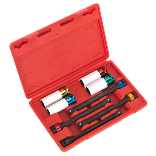Sealey AK2243 Torque Stick & Aluminium Wheel Impact Socket Set 1/2"Sq Drive 8pc