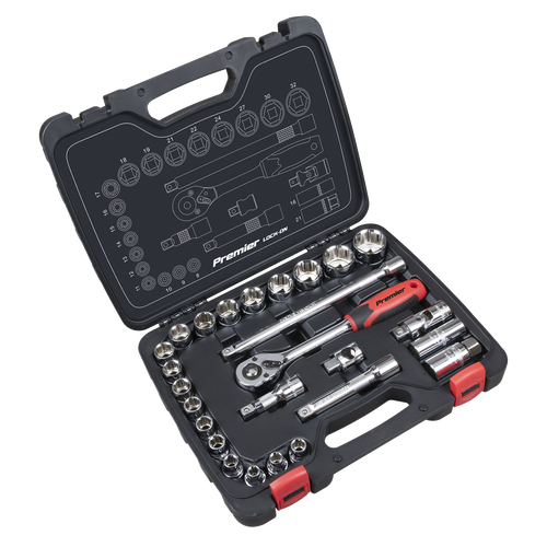 Premier AK27482 Lock-On™ Socket Set 1/2"Sq Drive 26pc