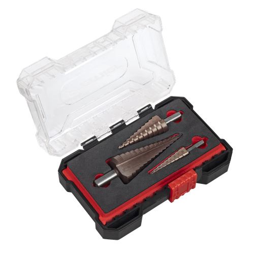Premier AK4733 Straight Flute HSS Cobalt Step Drill Bit Set 3pc