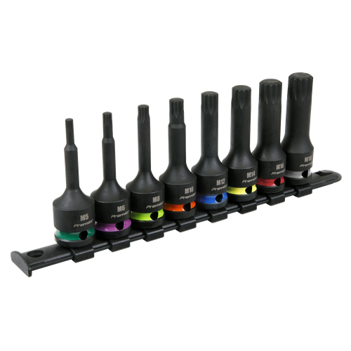 Premier AK56004 Spline Impact Socket Bit Set 1/2"Sq Drive 8pc
