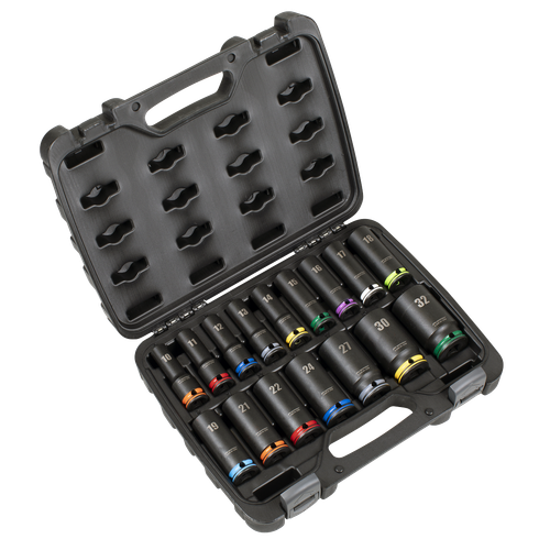 Premier AK58170M Lock-On™ Deep Impact Socket Set 1/2"Sq Drive 16pc