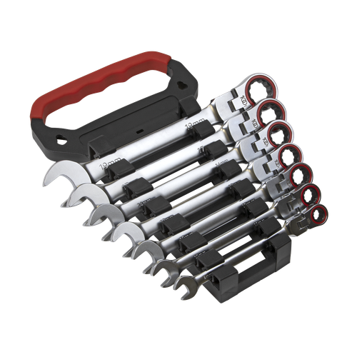 Premier Platinum AK63943 Flexi-Head Ratchet Combination Spanner Set 7pc