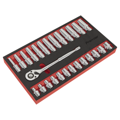 Premier AK66723 Ratchet Wrench & Socket Set 1/2"Sq Drive 27pc