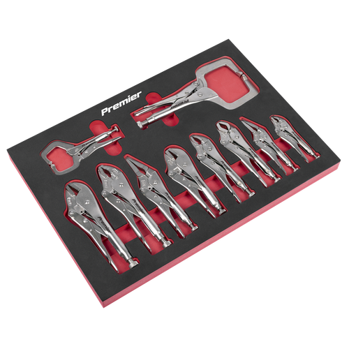 Premier AK6802 Locking Pliers Set with Tool Tray 10pc