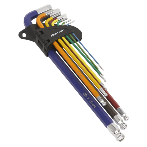 Premier AK7191 Extra-Long Ball-End Hex Key Set 9pc