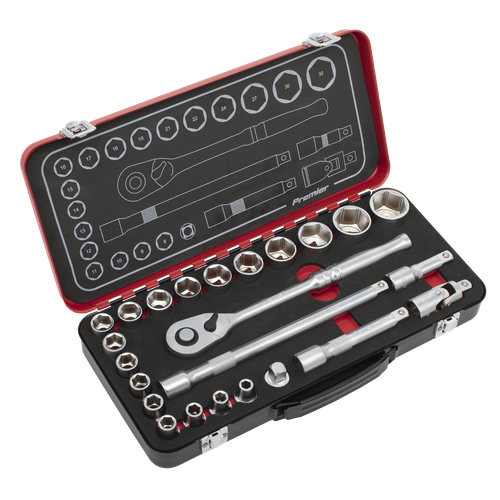Premier Platinum AK7924 Socket Set 1/2"Sq Drive 24pc
