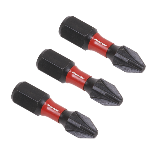 Premier AK8208 Pozi Impact Power Tool Bits #2 x 25mm 3pc