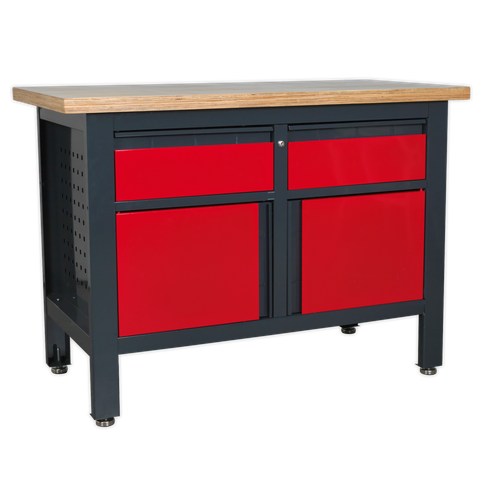 Sealey AP1372A Workbench with 2 Drawers & 2 Cupboards