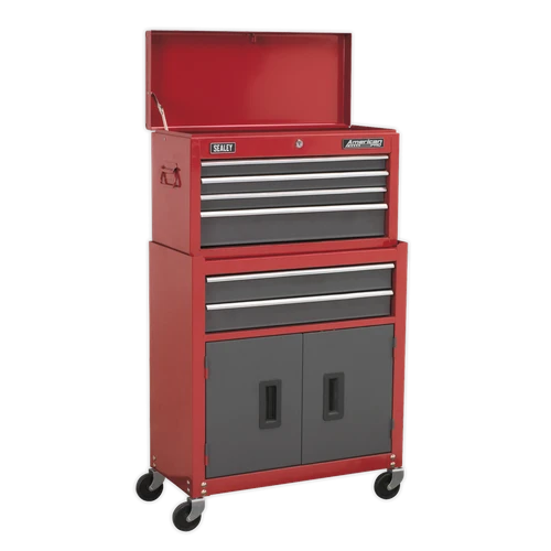 American Pro AP2200BB Topchest & Rollcab Combination 6 Drawer - Red