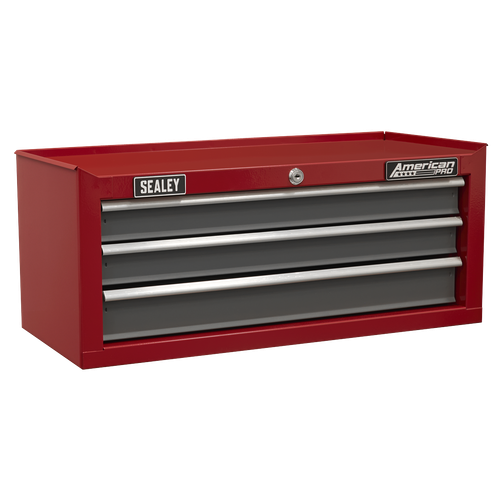 American Pro AP22309BB Mid-Box Tool Chest 3 Drawer - Red/Grey