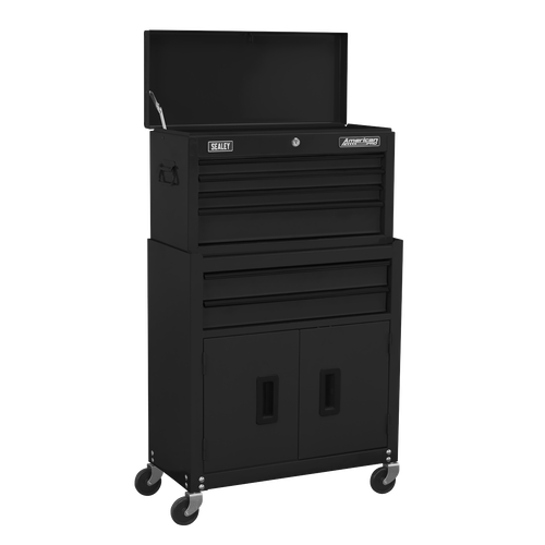 American Pro AP22BK Topchest & Rollcab Combination 6 Drawer - Black