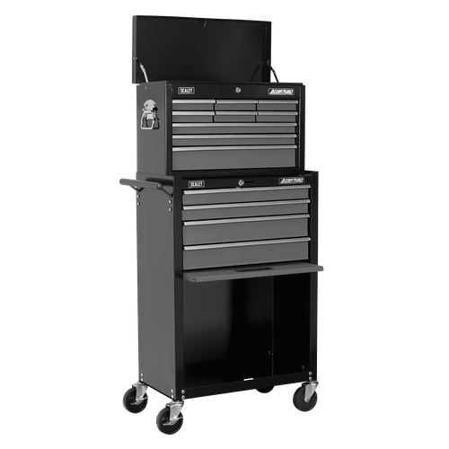 American Pro AP2513B Topchest & Rollcab Combination 13 Drawer - Black/Grey