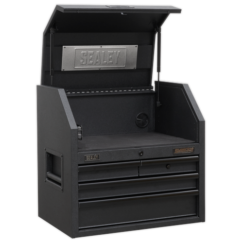 Superline Pro AP2704BE Black Edition Topchest with 4 Soft Close Drawers & Power Bar 660mm