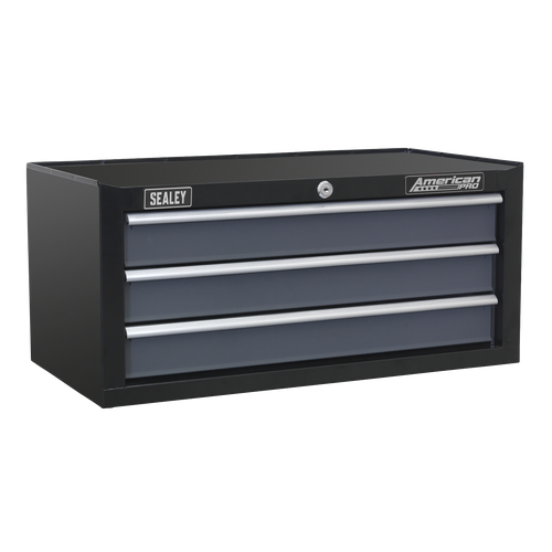American Pro AP3503TB Mid-Box Tool Chest 3 Drawer - Black/Grey