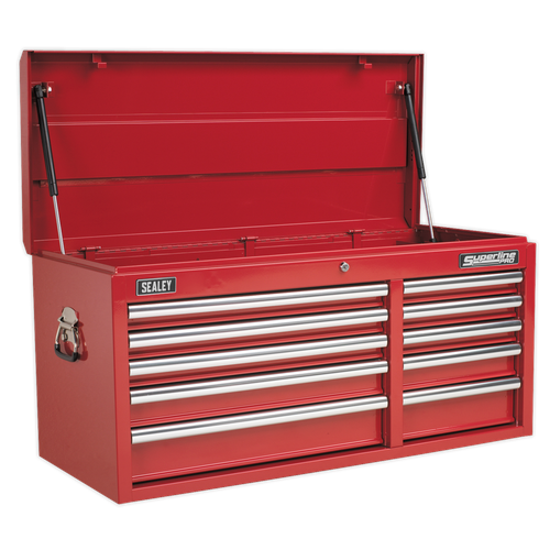Superline Pro AP41110 Heavy-Duty Topchest 10 Drawer - Red