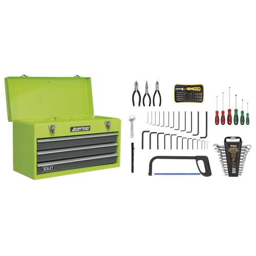 American Pro AP9243BBHVCOM Tool Chest 3 Drawer with 93pc Tool Kit