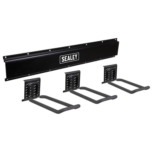 Sealey APHKIT7 Wall Mounting Storage Rail with 3 Closed End Hooks