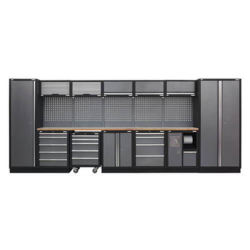 Superline Pro APMSSTACK01W Storage System with Wood Worktop 4.92m