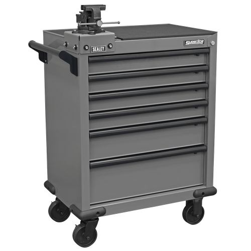 Sealey APMWS2COMBO Superline PRO® Rollcab 6 Drawer with SG Swivel Base 100mm Vice