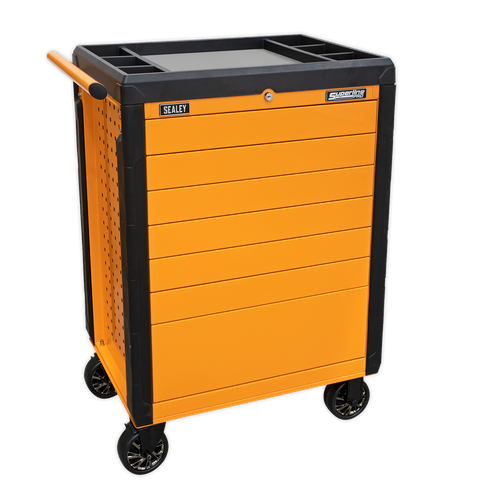 Superline Pro APPD7O Push-To-Open Rollcab 7 Drawer - Orange