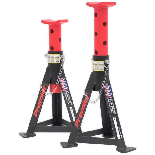 Premier AS3R Axle Stands (Pair) 3 Tonne Capacity per Stand - Red